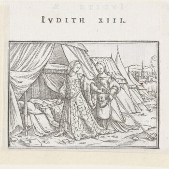 Judit gives head of Holofernes to her maid. 1538