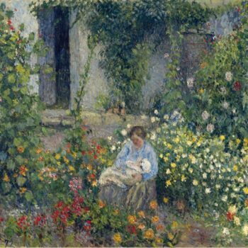 Julie and Ludovic-Rodolphe Pissarro among the Flowers, 1879