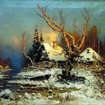 KLEVER Iuliiy - Zimniiy peiyzazh s izbushkoiy (Winter paysage with Hut)