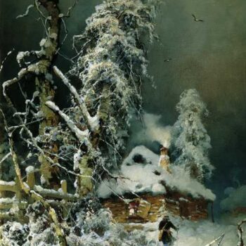 KLEVER Iuliiy - Zimniiy peiyzazh s izbushkoiy (Winter paysage with Hut) (2)