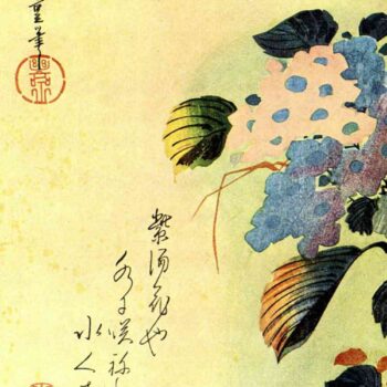 Kingfisher and Hydrangea by Hiroshige