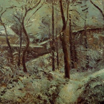 La sente des pouillsux, Pontoise, effet de niege, 1874