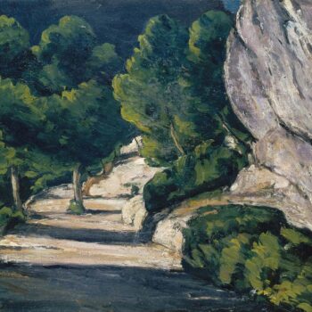 Landscape, Road with Trees in Rocky Mountains, 1870-71