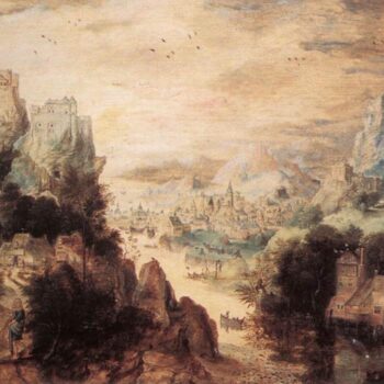 Landscape with Christ and the Men of Emmaus, Oil on wood, 34,1 x 50,5 cm, Museum Mayer van den Bergh, Antwerp