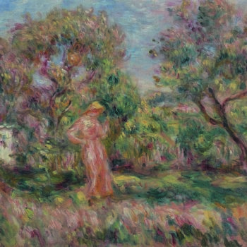 Landscape with a Woman in Pink