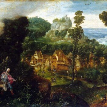 Landscape with the Flight into Egypt (the first half of the 16th century) (33 x 59.7) (St. Petersburg, Hermitage)