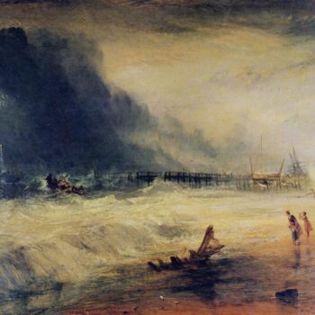 Life-Boat and Manby Apparatus going off to a Stranded Vessel making Signal of Distress, 1831