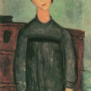 Little Girl in Black Apron - 1918  - Painting - oil on canvas
