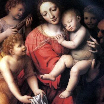 Madonna with the sleeping Christ and the three angels (1532)