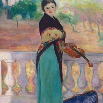 Marthe Lebasque with Violin, St. Tropez, 1920