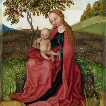 Martin Schongauer style. Madonna and Child in a Garden