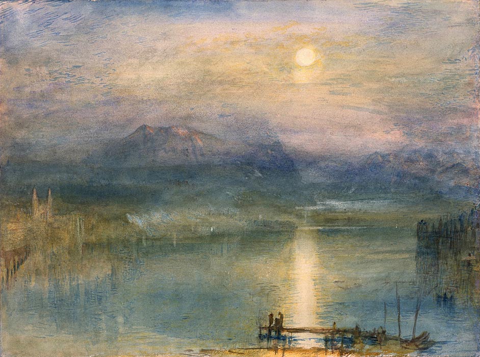 Moonlight on Lake Lucerne with the Rigi in the Distance, Switzerland, 1841