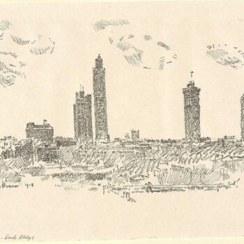 New York Skyline - Dark Buildings, 1913