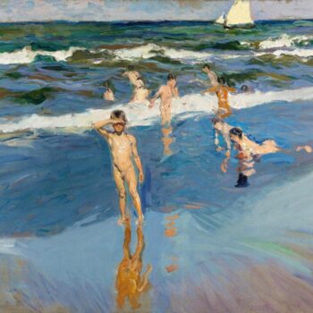Ninos en el mar. Playa de Valencia