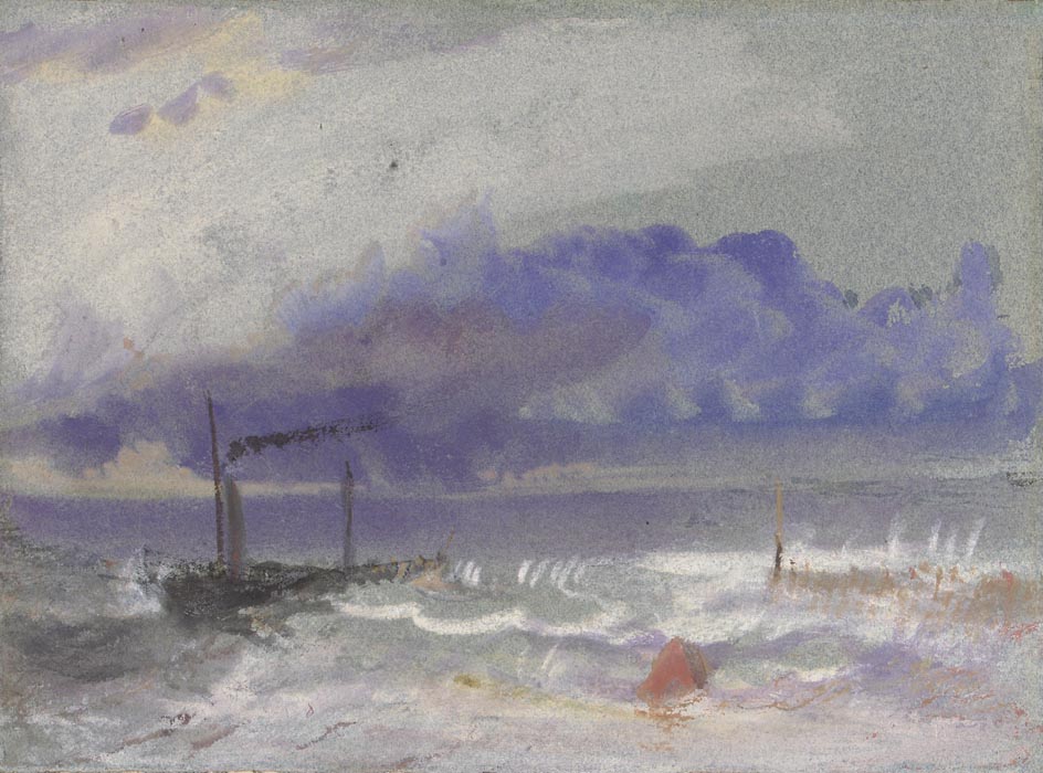 Off Yarmouth - A Steamship off the Coast in Rough Weather