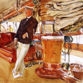On the Deck of the Yacht Constellation