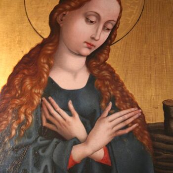 Orlier altar. The Descent Croix_ detail  Marie-Madeleine