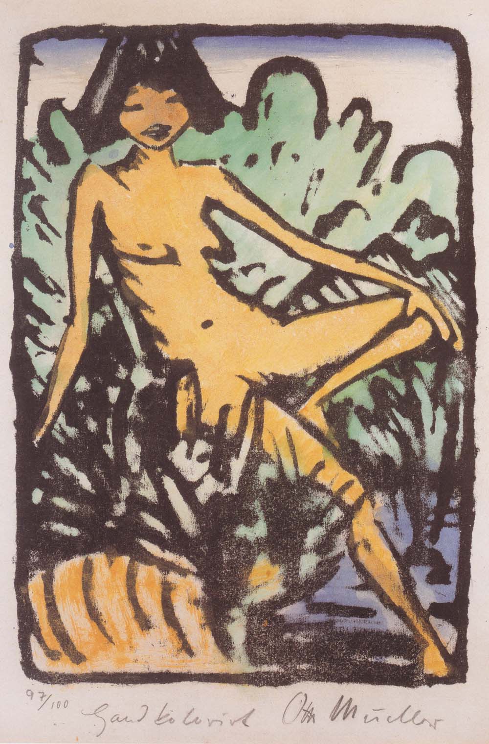 Otto Mueller - Am Ufer sitzendes Madchen - 1922-26