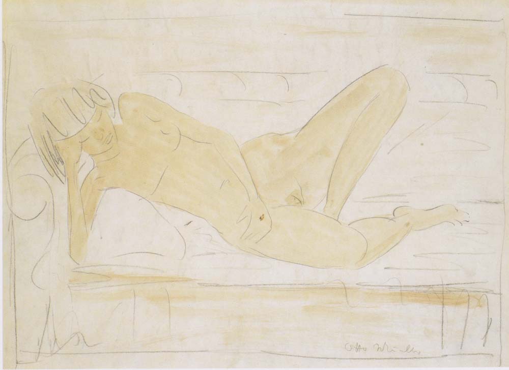 Otto Mueller - Auf dem Sofa liegender Akt - ca1925