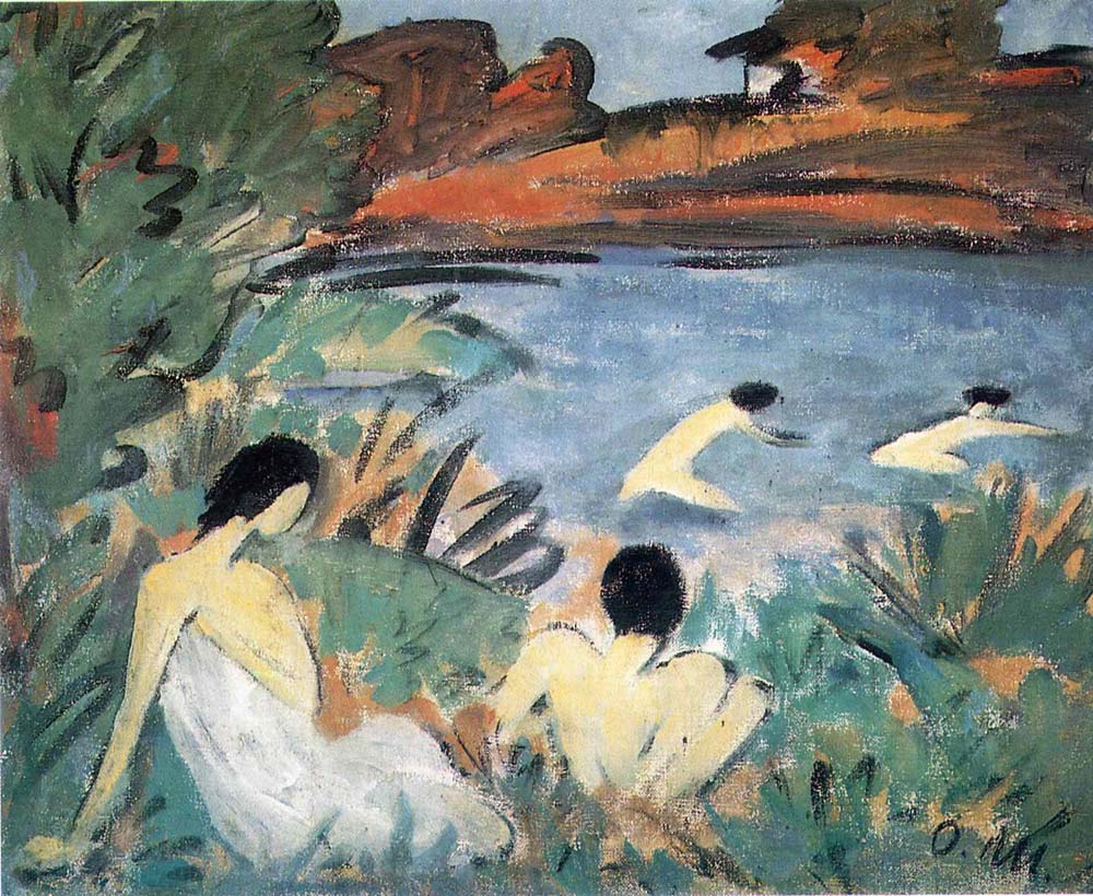 Otto Mueller - Badende im Waldsee