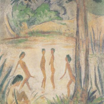 Otto Mueller - Funf Badende in Seenlandschaft - 1918