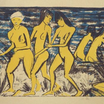 Otto Mueller - Funf gelbe Akte am Wasser - 1921