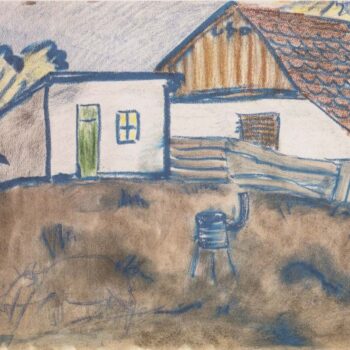 Otto Mueller - Hauser mit Ofen und Schwein - ca1928