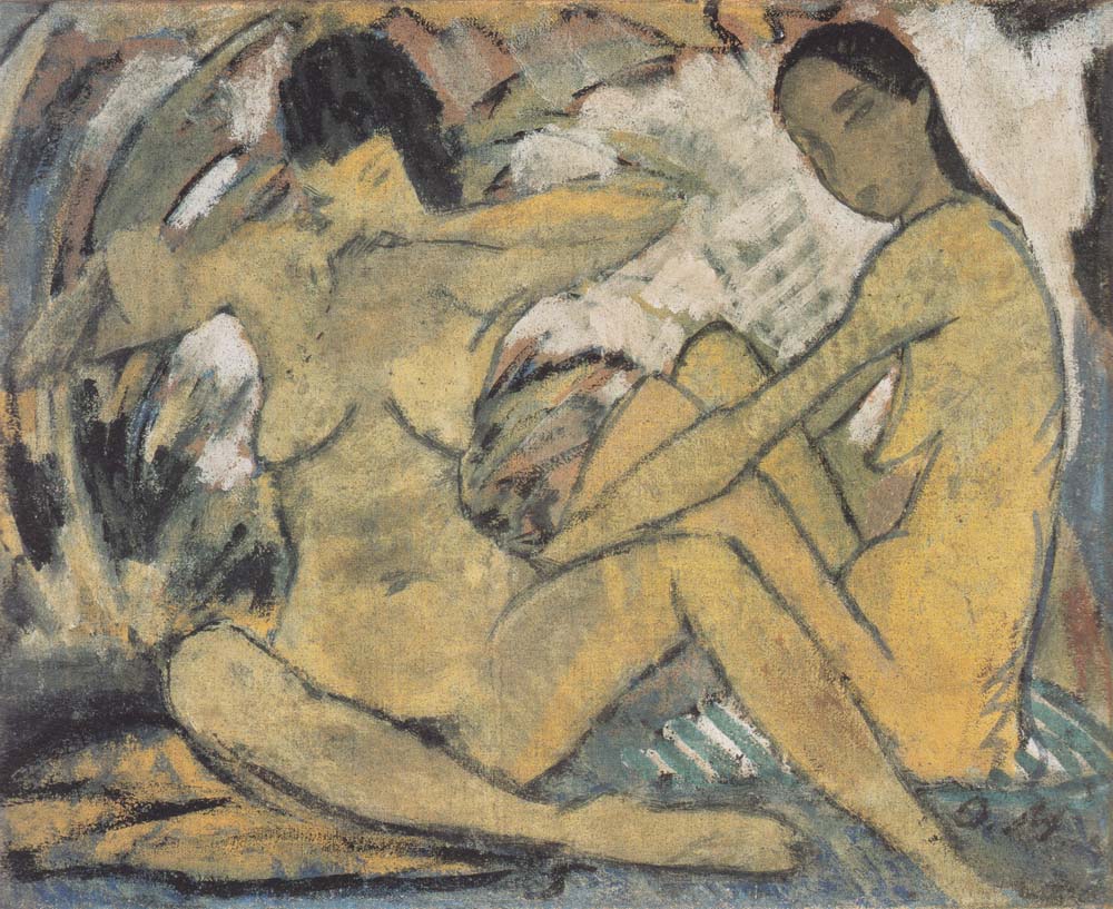 Otto Mueller - Hockende Madchen - ca1914