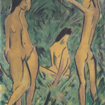 Otto Mueller - Knabe vor zwei stehenden und einem sitzenden Madchen - ca1918