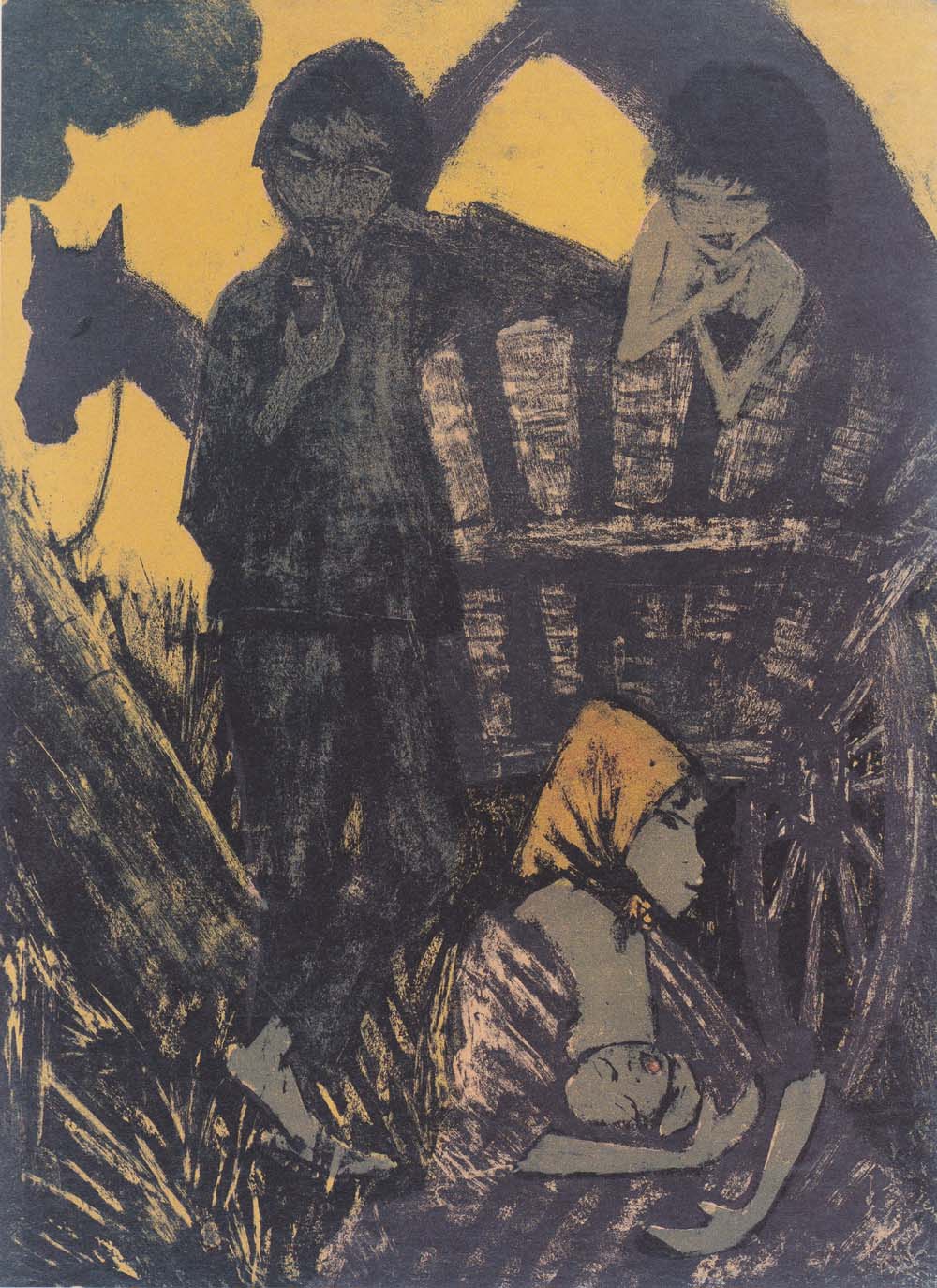 Otto Mueller - Lagernde Zigeunerfamilie am Planwagen - 1926-27