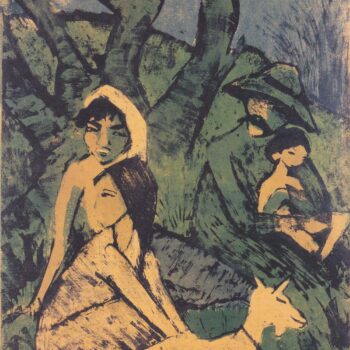 Otto Mueller - Lagernde Zigeunerfamilie mit Ziege - 1926-27