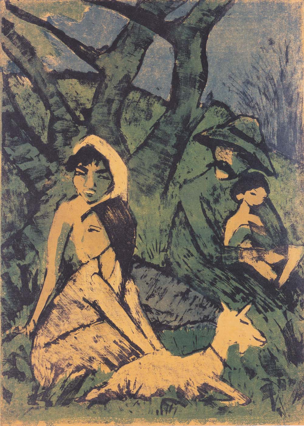 Otto Mueller - Lagernde Zigeunerfamilie mit Ziege - 1926-27