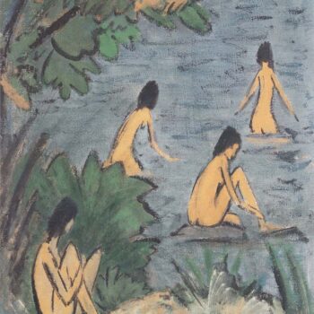 Otto Mueller - Landschaft mit Badenden - ca 1915