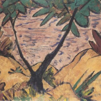 Otto Mueller - Landschaft mit gegabeltem Baum - ca1920