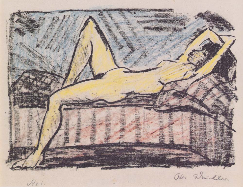 Otto Mueller - Liegende auf der Couch - 1919