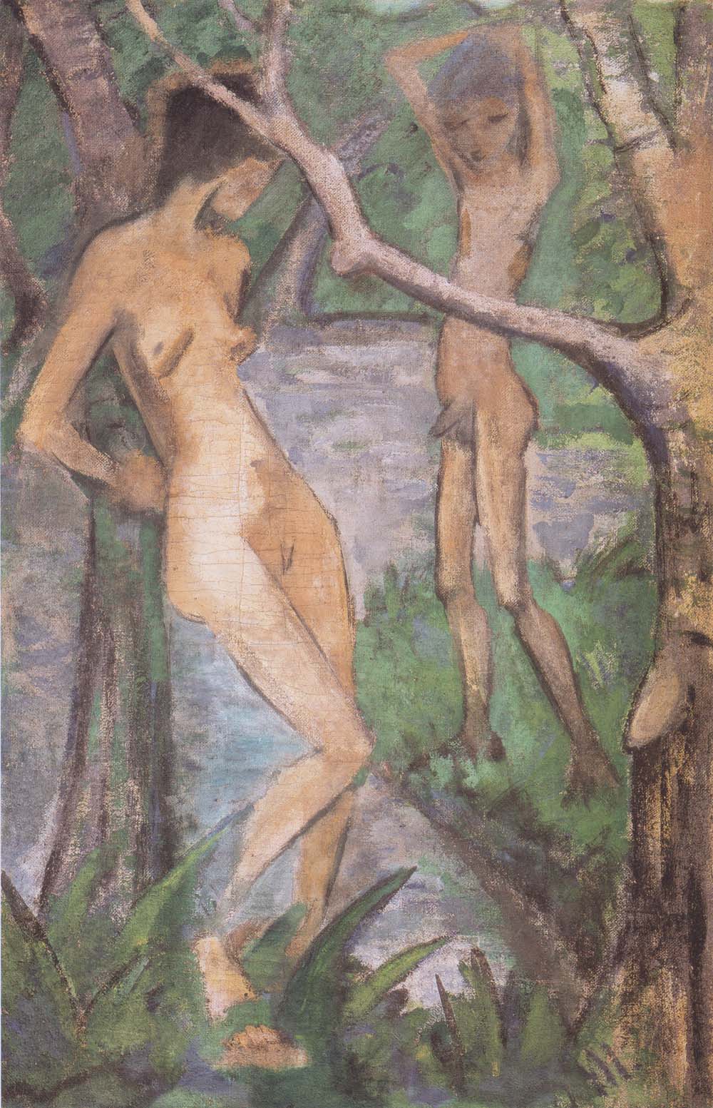 Otto Mueller - Madchen und Knabe am Waldteich - ca1922