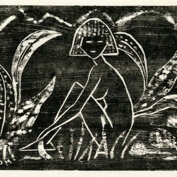 Otto Mueller - Madchen zwischen Blattpflanzen - 1912