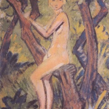 Otto Mueller - Nacktes Madchen auf Baum - ca1922