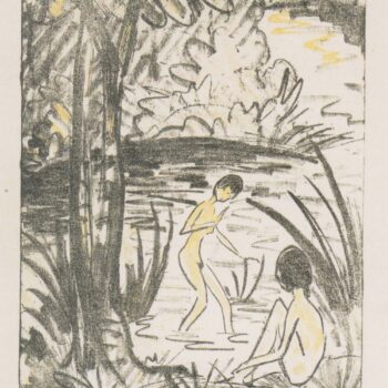 Otto Mueller - Sitzende und Badende mit Baum - 1914-18