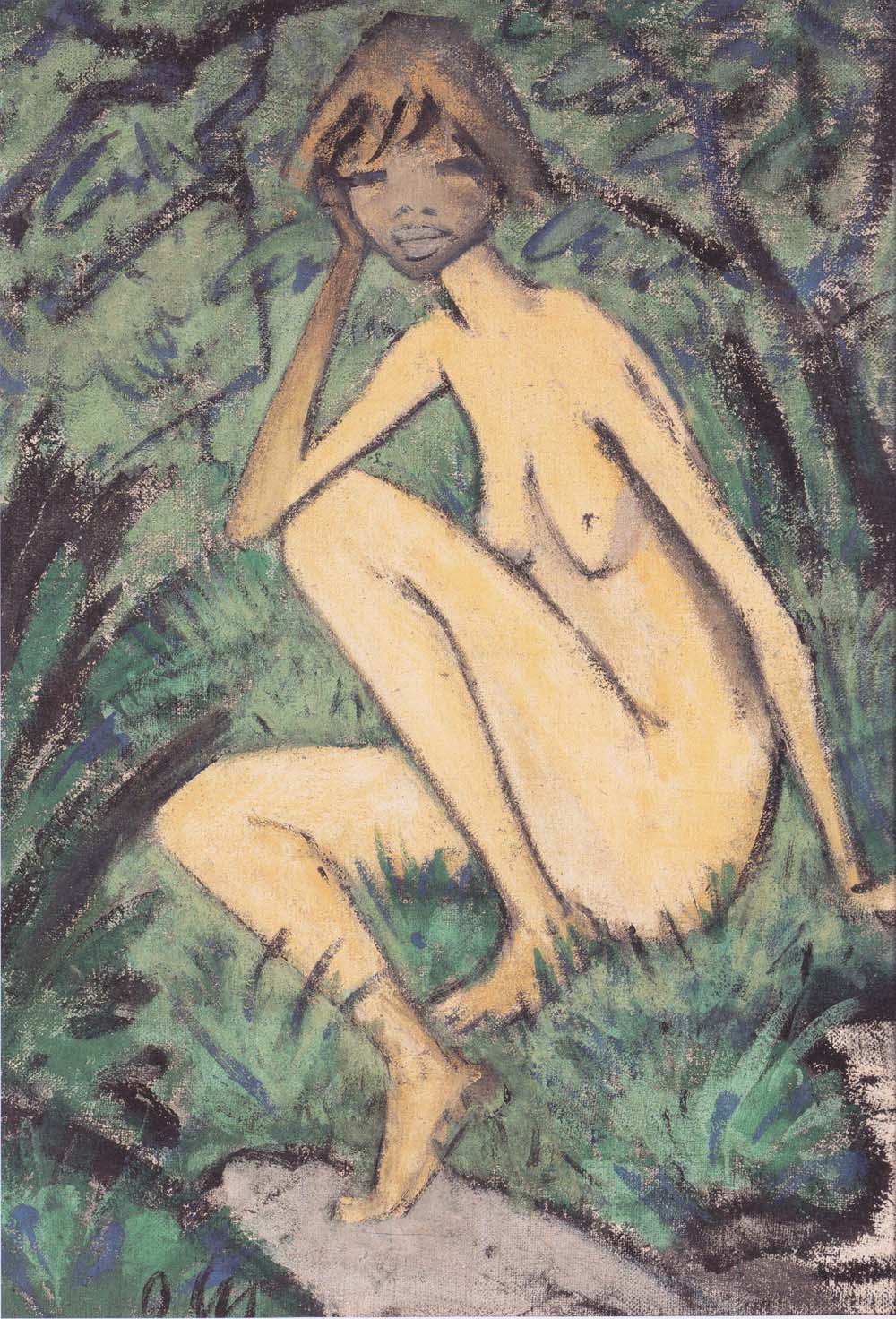 Otto Mueller - Sitzender Akt in Landschaft - ca1927