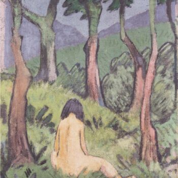 Otto Mueller - Sitzender Akt unter Baumen - ca1920