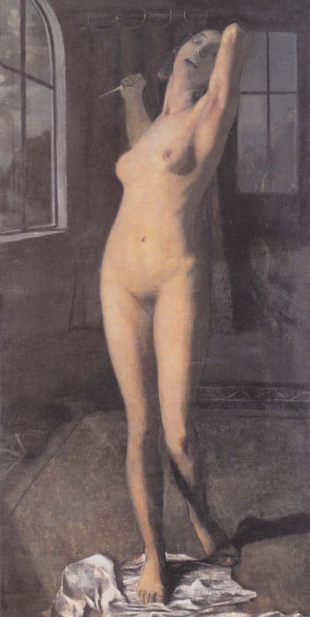 Otto Mueller - Stehender Madchenakt mit Dolch (Lukretia) ca1903