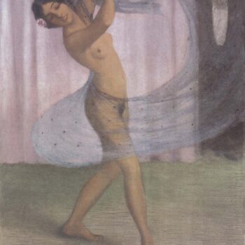 Otto Mueller - Tanzerin mit Schleier, von einem Mann beobachtet - ca1903