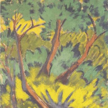 Otto Mueller - Waldstuck mit Stein und Gebusch - ca1919