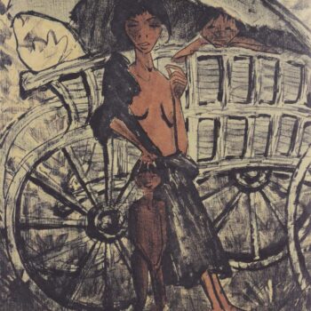 Otto Mueller - Zigeunerin mit Kind vor dem Planwangen - 1926-27