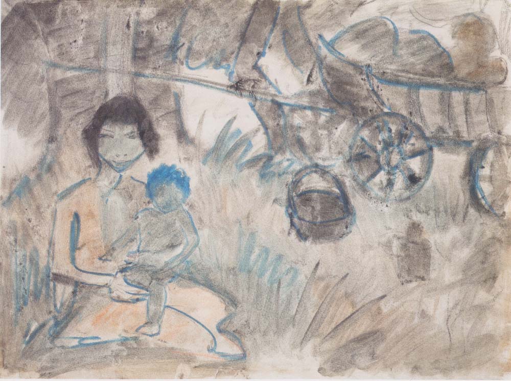 Otto Mueller - Zigeunermadonna mit Planwagen - ca1927