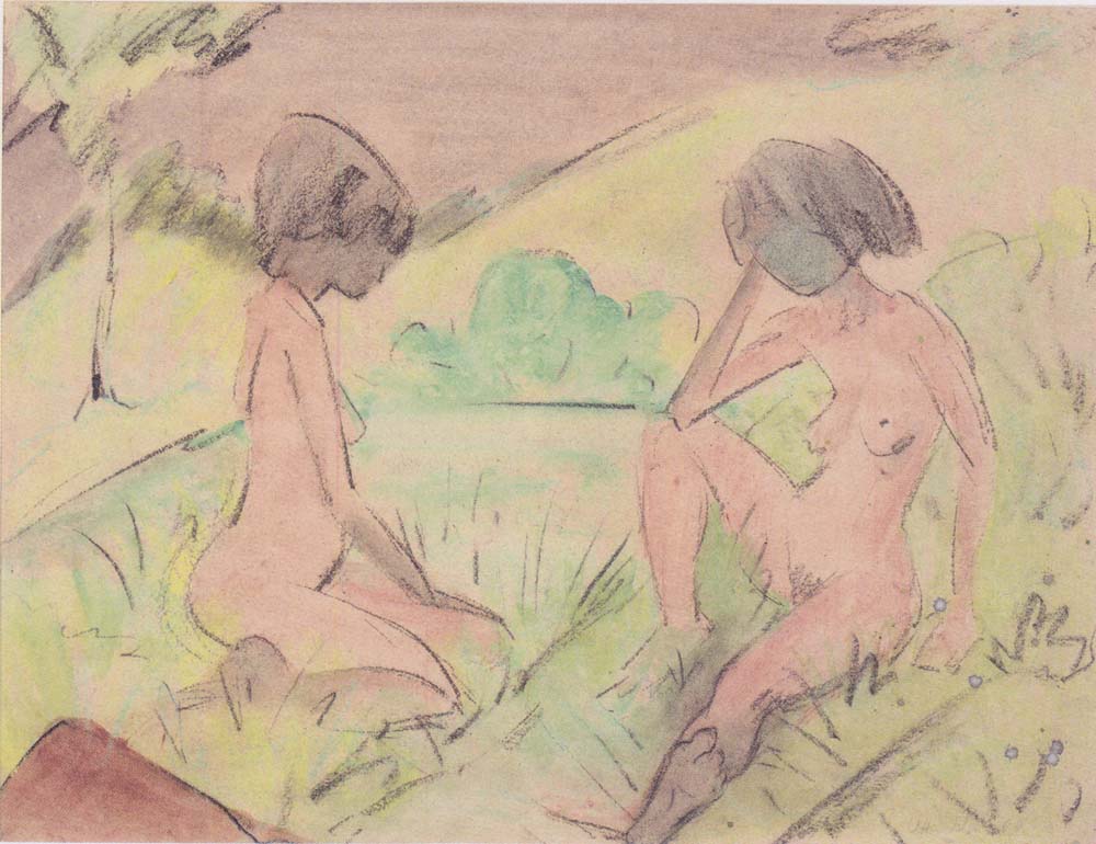 Otto Mueller - Zwei Akte in den Dunen - ca1925