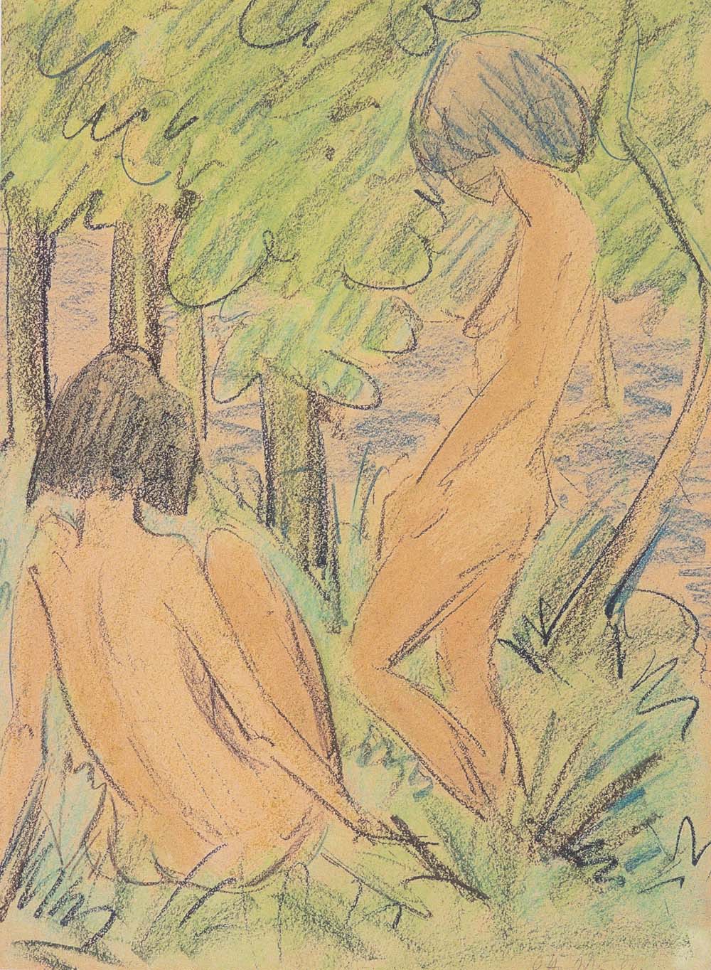 Otto Mueller - Zwei Madchen im Wald - ca1924