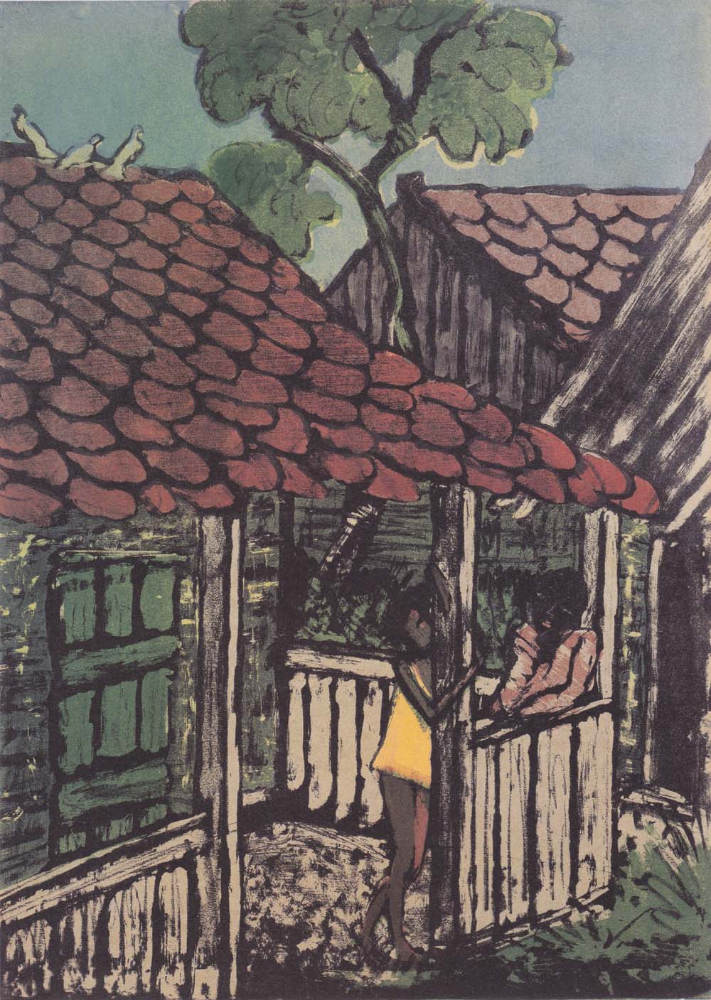 Otto Mueller - Zwei Zigeunerkinde vor der Hutte - 1926-27