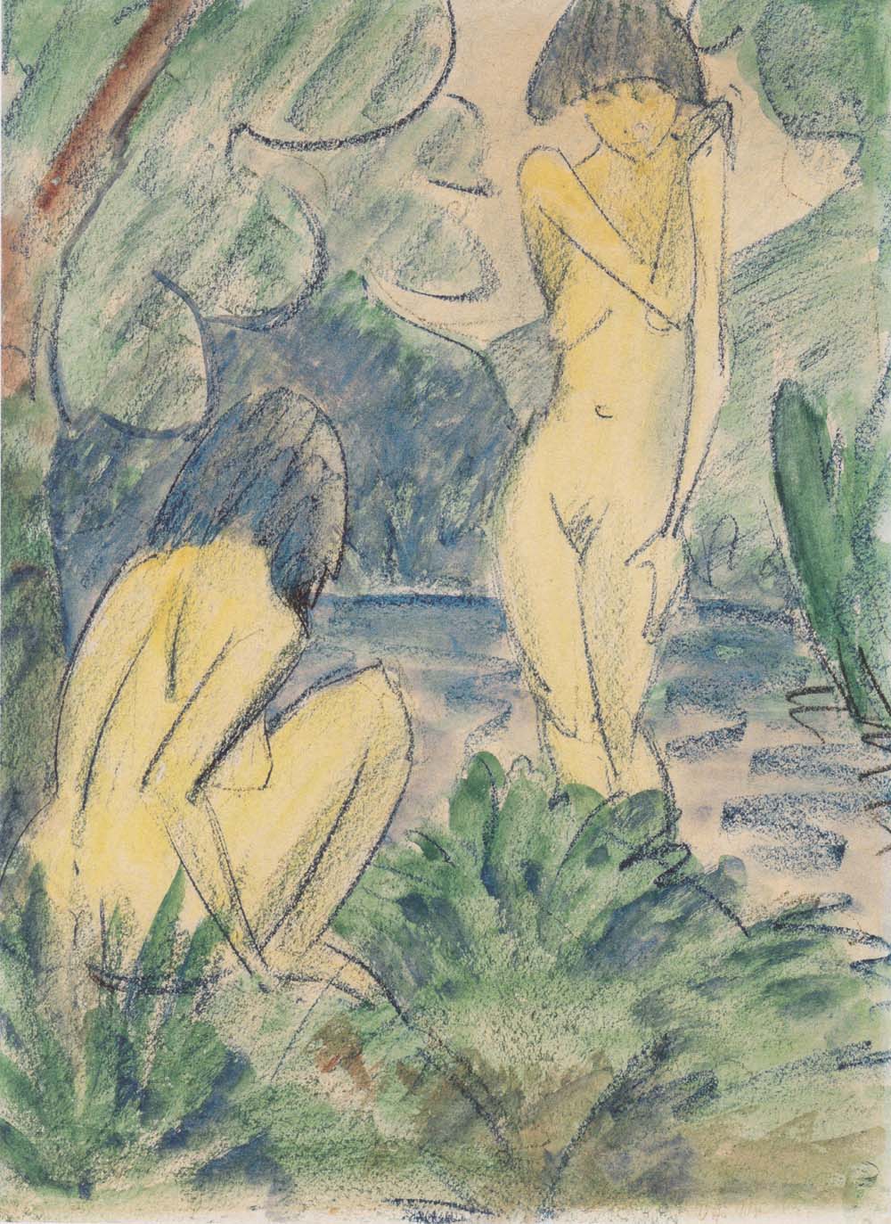 Otto Mueller - Zwei badende Madchen - ca1925
